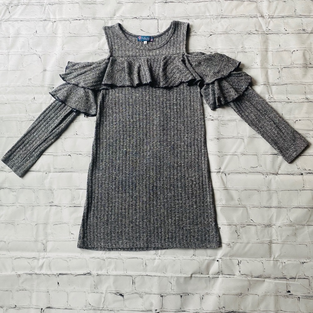 Truly Me Cold Shoulder Sweater Dress